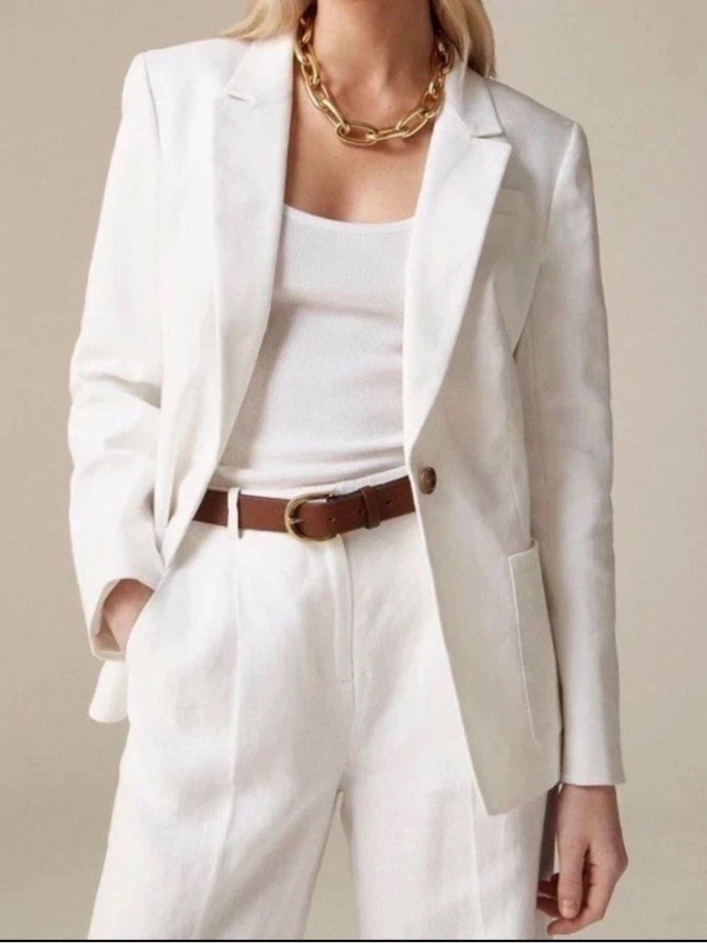 J.Crew Helena 1 Button Linen Blazer NWT NEW